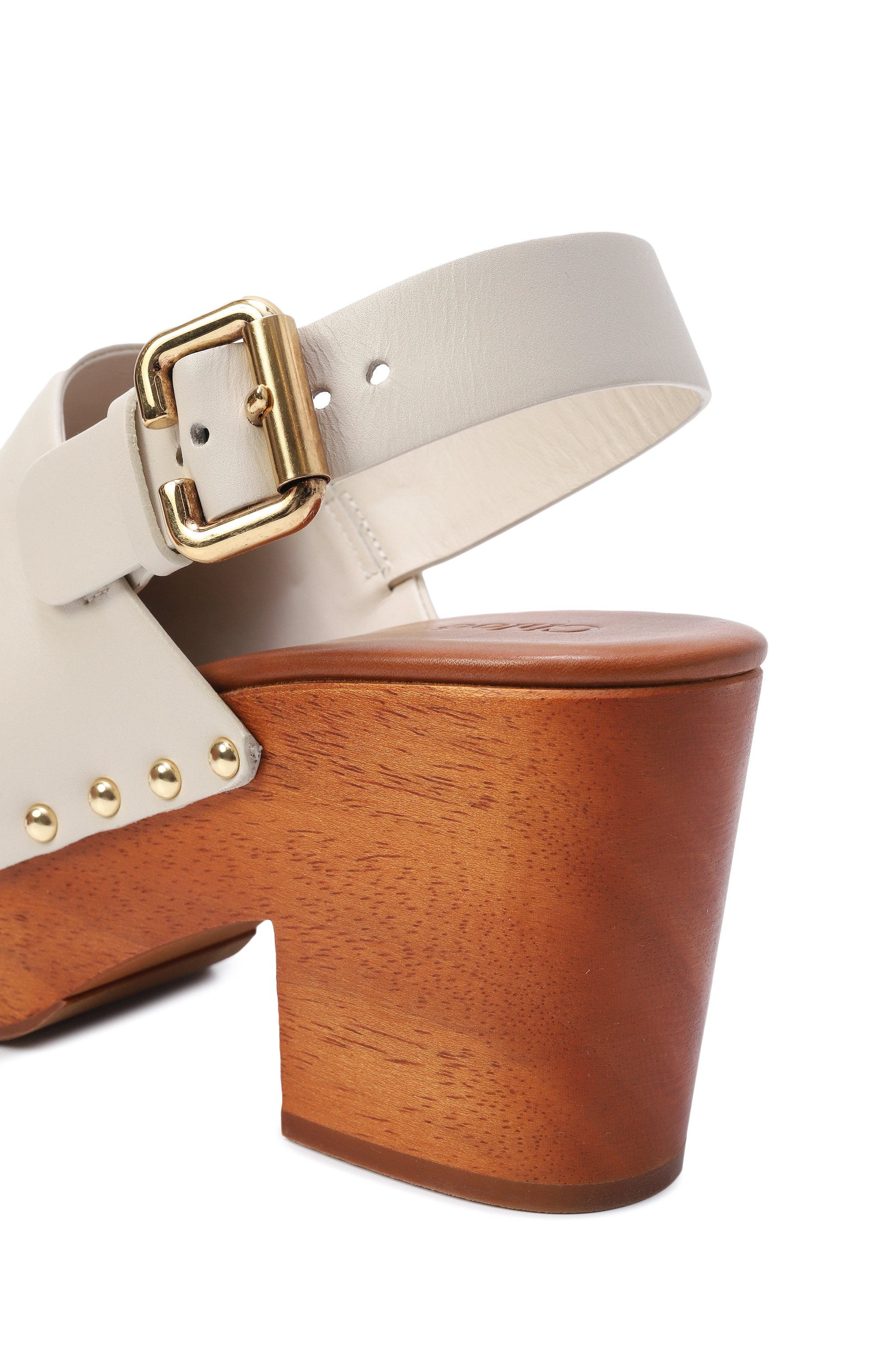 Кожаные сабо jeanette CHLOÉ кремового цвета по цене 137000 руб., арт. CHC25U10VLT, фото 7 Кожаные сабо jeanette CHLOÉ, арт. CHC25U10VLT, фото 7