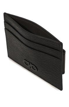 Мужской кожаный футляр для кредитных карт FERRAGAMO черного цвета, арт. 66A387/733364 | Фото 3 (Материал: Натуральная кожа; Нос: Не проставлено)