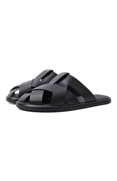 Мужские кожаные шлепанцы GIORGIO ARMANI, арт. GM003255/AF24893