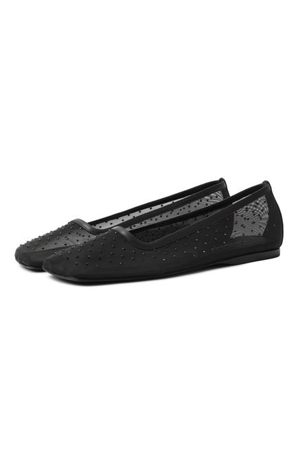 Женские текстильные балетки kiki MATTIA CAPEZZANI черного цвета, арт. W461/RETE+NAPPA/BLACK BLACK STRASS | Фото 1 (Каблук высота: Низкий; Подошва: Плоская; Драгоценные камни: Проставлено; Материал внешний: Текстиль, Натуральная кожа; Материал сплава: Проставлено)