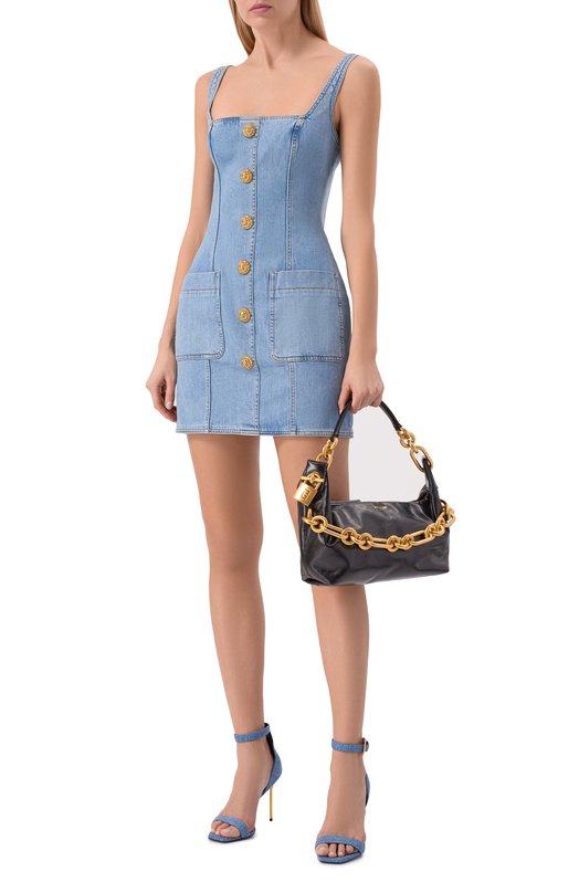 Джинсовое платье Balmain GF1R2531/DG11 Голубой  GF1R2531/DG11 Фото 2