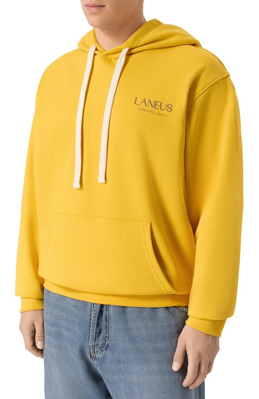 Хлопковое худи Laneus S6LAMAHS198 Жёлтый  S6LAMAHS198 Фото 3