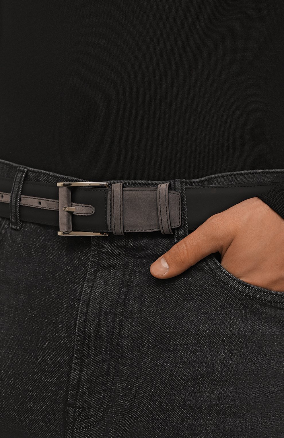 Кожаный ремень ARTIOLI, арт. 667/40/SUEDE/RUBBERIZ.CALF, фото 2