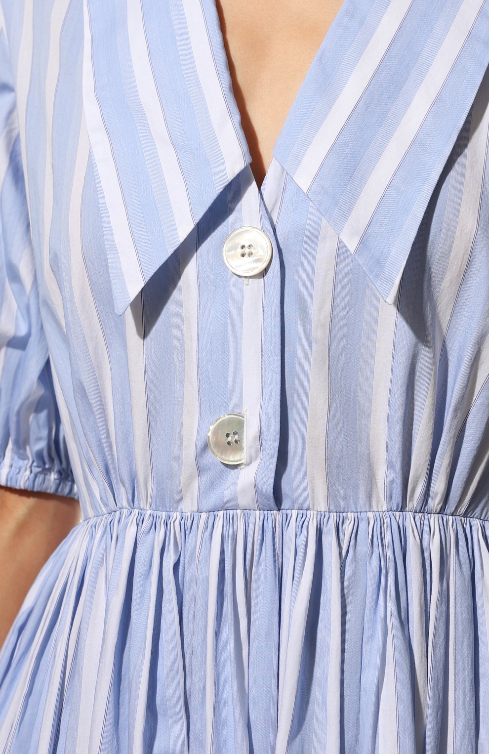 Хлопковое платье MIU MIU голубого цвета по цене 135000 руб., арт. MF4381-1ZQJ-F0PCR, фото 5 Хлопковое платье MIU MIU, арт. MF4381-1ZQJ-F0PCR, фото 5