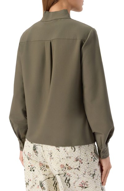 Блузка SELF-PORTRAIT хаки цвета по цене 49950 руб., арт. PF25016TG, фото 4 Блузка SELF-PORTRAIT, арт. PF25016TG, фото 4