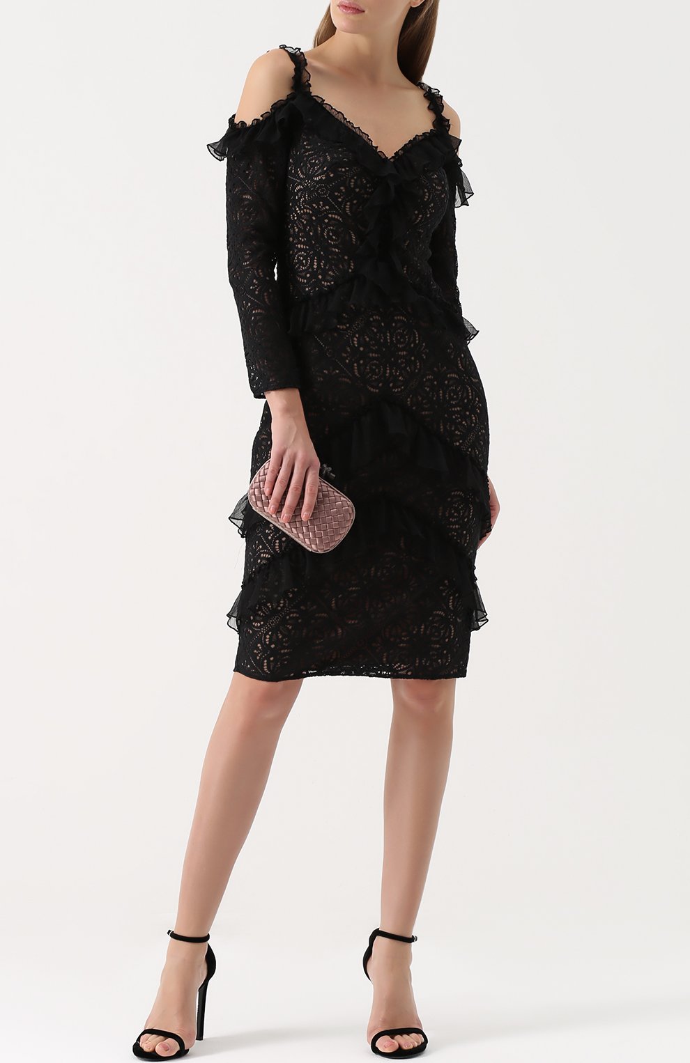 Кружевное облегающее платье с открытыми плечами TADASHI SHOJI, арт. AYW17530MD, фото 2