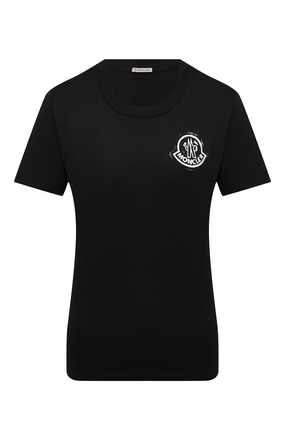 Хлопковая футболка MONCLER черного цвета по цене 22550 руб., арт. G2-093-8C000-16-829FB, фото 1 Хлопковая футболка MONCLER, арт. G2-093-8C000-16-829FB, фото 1