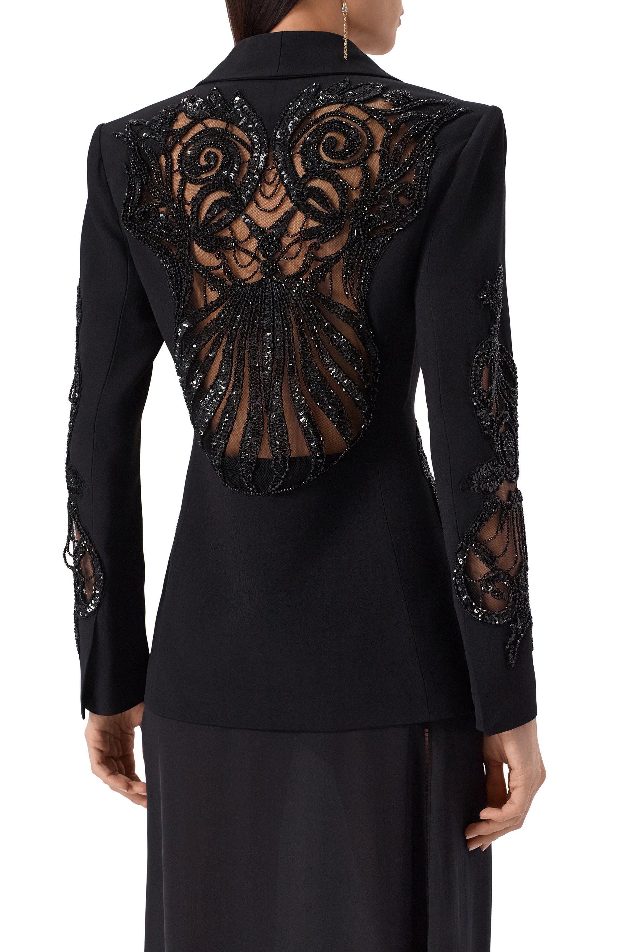 Жакет с отделкой бисером ZUHAIR MURAD черного цвета по цене 686000 руб., арт. RJK25030/CRCA016, фото 4 Жакет с отделкой бисером ZUHAIR MURAD, арт. RJK25030/CRCA016, фото 4