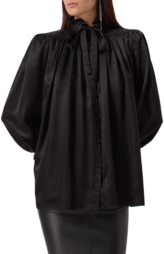 Атласная блузка Balenciaga 831650/TMN09 Чёрный  831650/TMN09 Фото 3