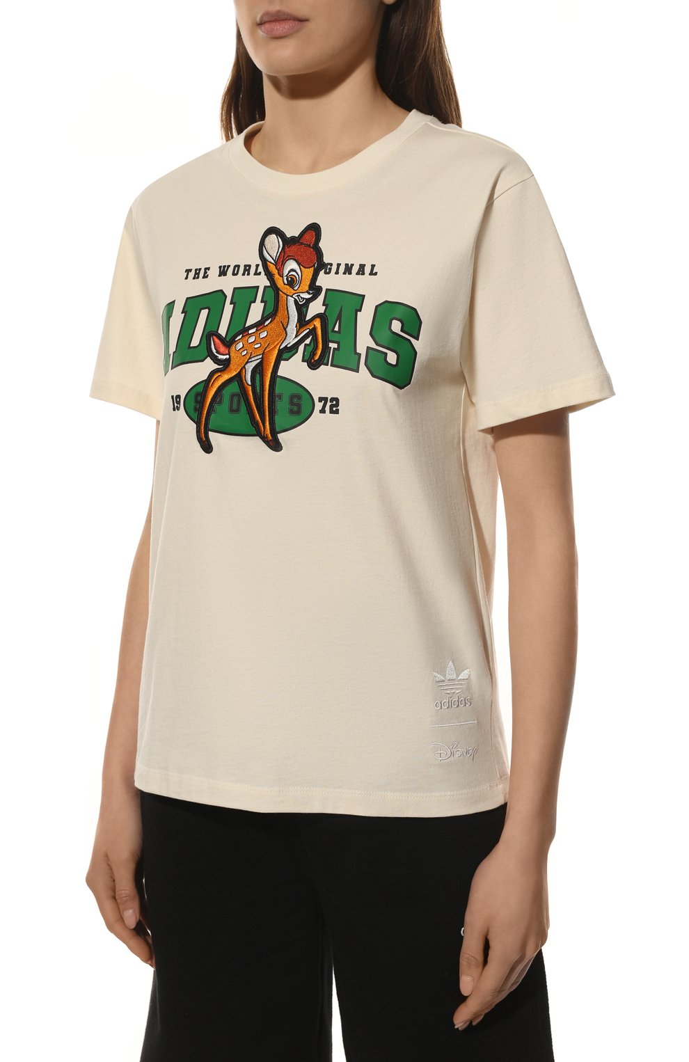 Хлопковая футболка ADIDAS ORIGINALS кремового цвета по цене 5370 руб., арт. HD2753, фото 3 Хлопковая футболка ADIDAS ORIGINALS, арт. HD2753, фото 3