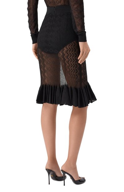 Юбка из вискозы DOLCE & GABBANA черного цвета по цене 267500 руб., арт. FX056T/JBMP8, фото 4 Юбка из вискозы DOLCE & GABBANA, арт. FX056T/JBMP8, фото 4