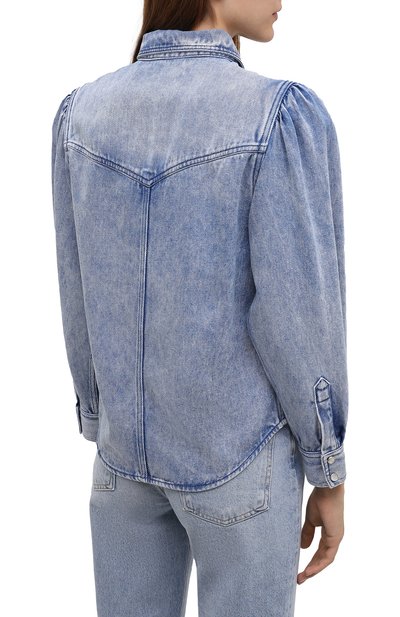 Джинсовая рубашка ISABEL MARANT ETOILE голубого цвета по цене 36050 руб., арт. CH0802-22P021E/TAHISLI, фото 4 Джинсовая рубашка ISABEL MARANT ETOILE, арт. CH0802-22P021E/TAHISLI, фото 4