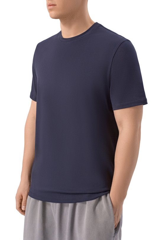 Хлопковая футболка 7 For All Mankind 7MR01237-NVY Синий  7MR01237-NVY Фото 3