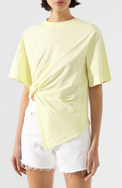Хлопковая футболка SEE BY CHLOÉ желтого цвета по цене 10500 руб., арт. CHS20SJH18098, фото 3 Хлопковая футболка SEE BY CHLOÉ, арт. CHS20SJH18098, фото 3
