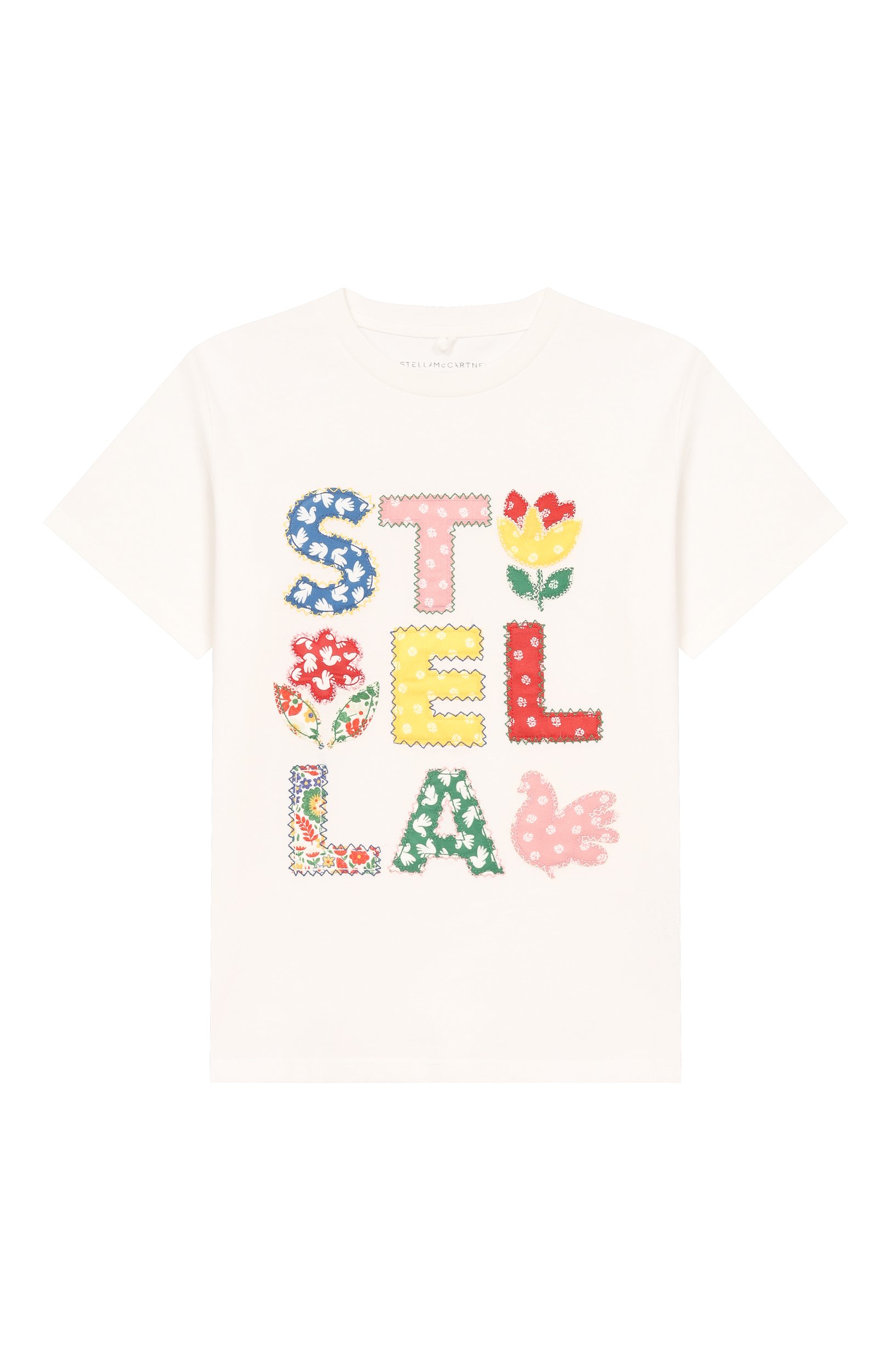 Хлопковая футболка STELLA MCCARTNEY молочного цвета по цене 8470 руб., арт. TZ8A51, фото 1 Хлопковая футболка STELLA MCCARTNEY, арт. TZ8A51, фото 1