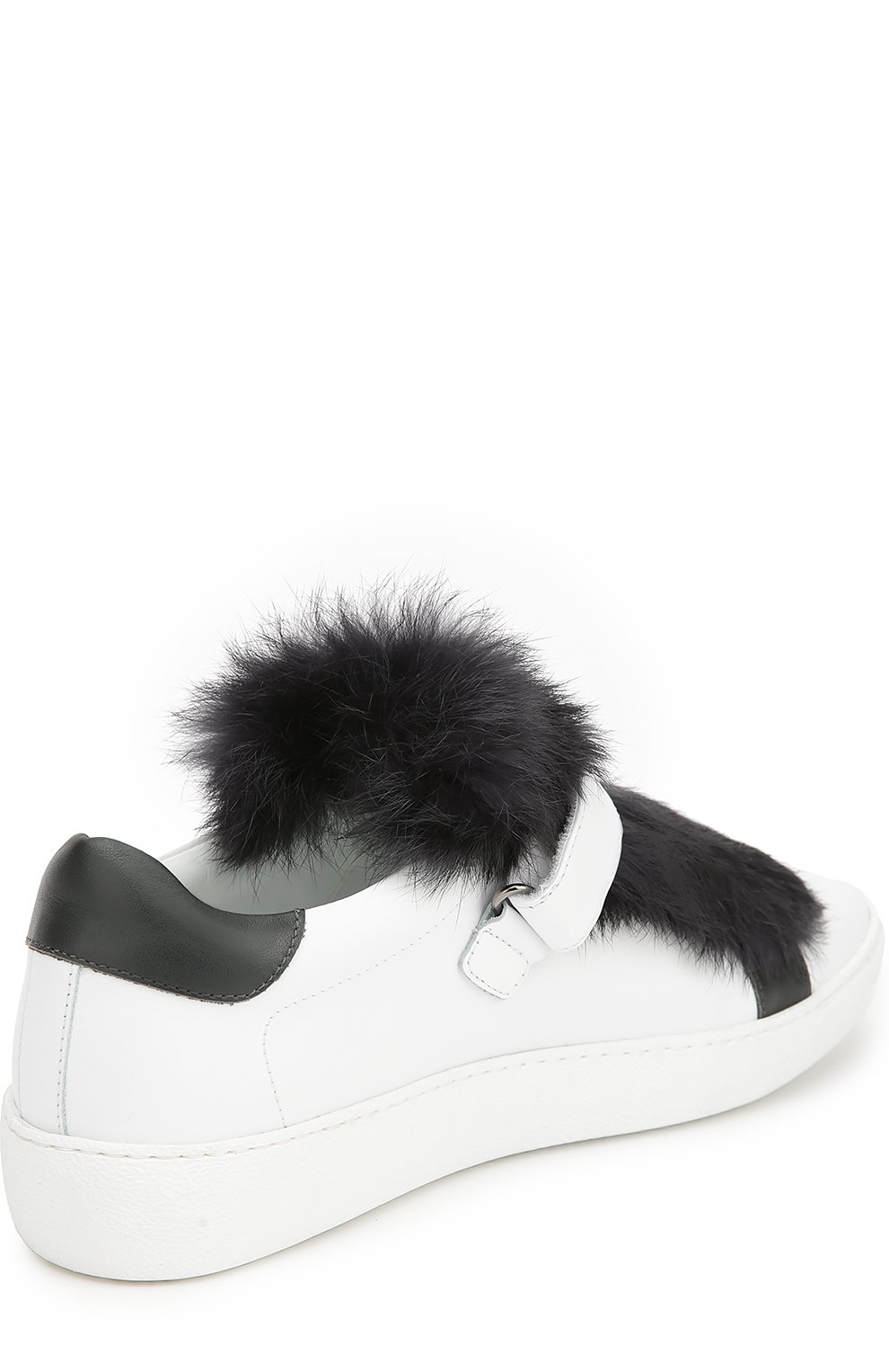 Кожаные кеды с меховой отделкой MONCLER, арт. B2-09A-20160-00-07475, фото 4