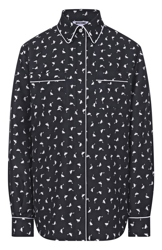 Шелковая рубашка Moschino A0228/0562 Чёрно-белый A0228/0562