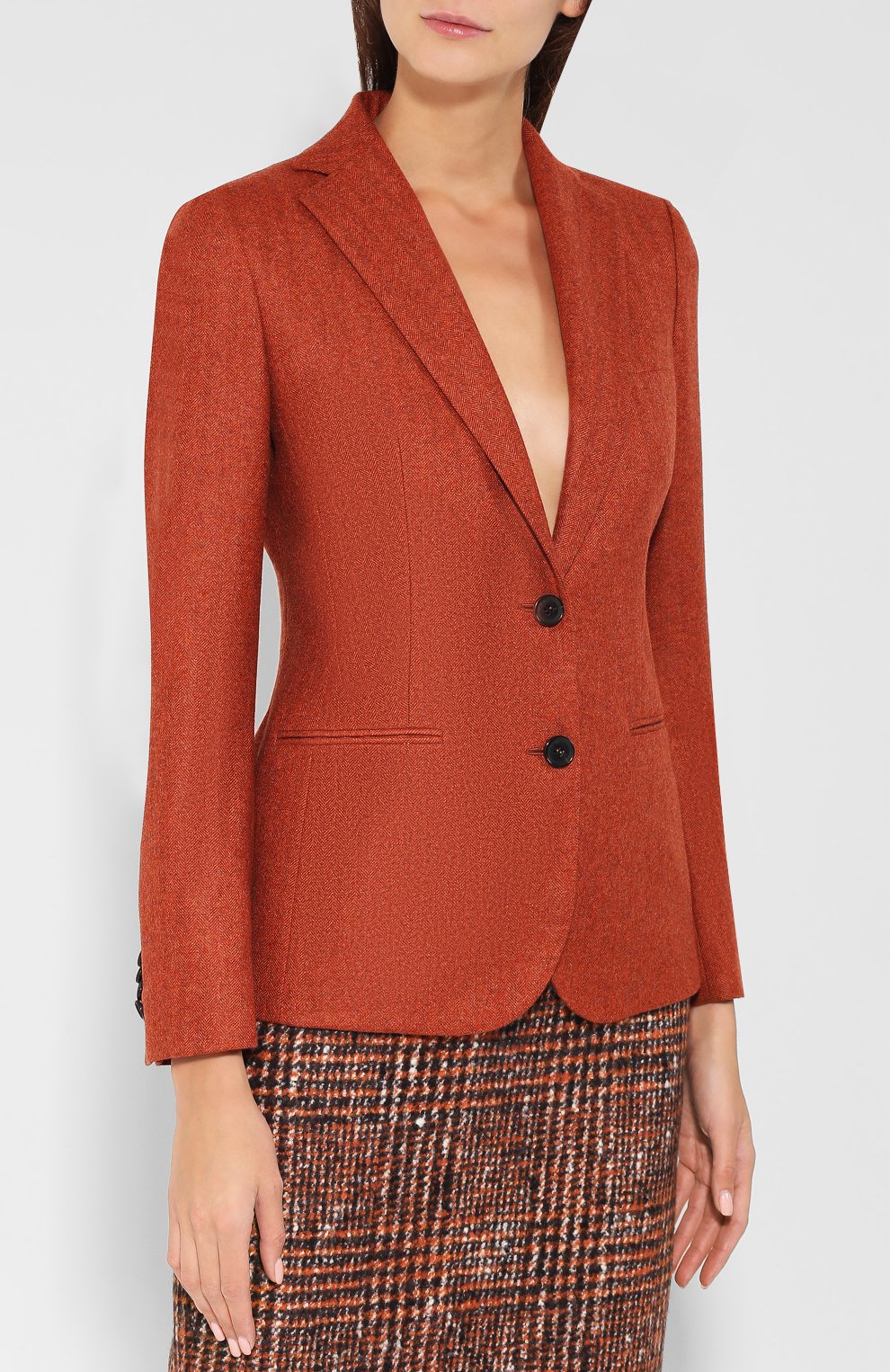 Кашемировый жакет KITON оранжевого цвета по цене 372500 руб., арт. D23501K04S33, фото 3 Кашемировый жакет KITON, арт. D23501K04S33, фото 3
