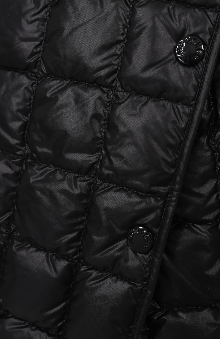 Женская пуховая юбка MONCLER черного цвета, арт. 2D00001/595ZZ | Фото 6 (Длина Ж (юбки, платья, шорты): Мини; Материал внешний: Синтетический материал; Стили: Кэжуэл; Автоматизация ТО: Проставлено; Автоматизация состава: Проставлено)