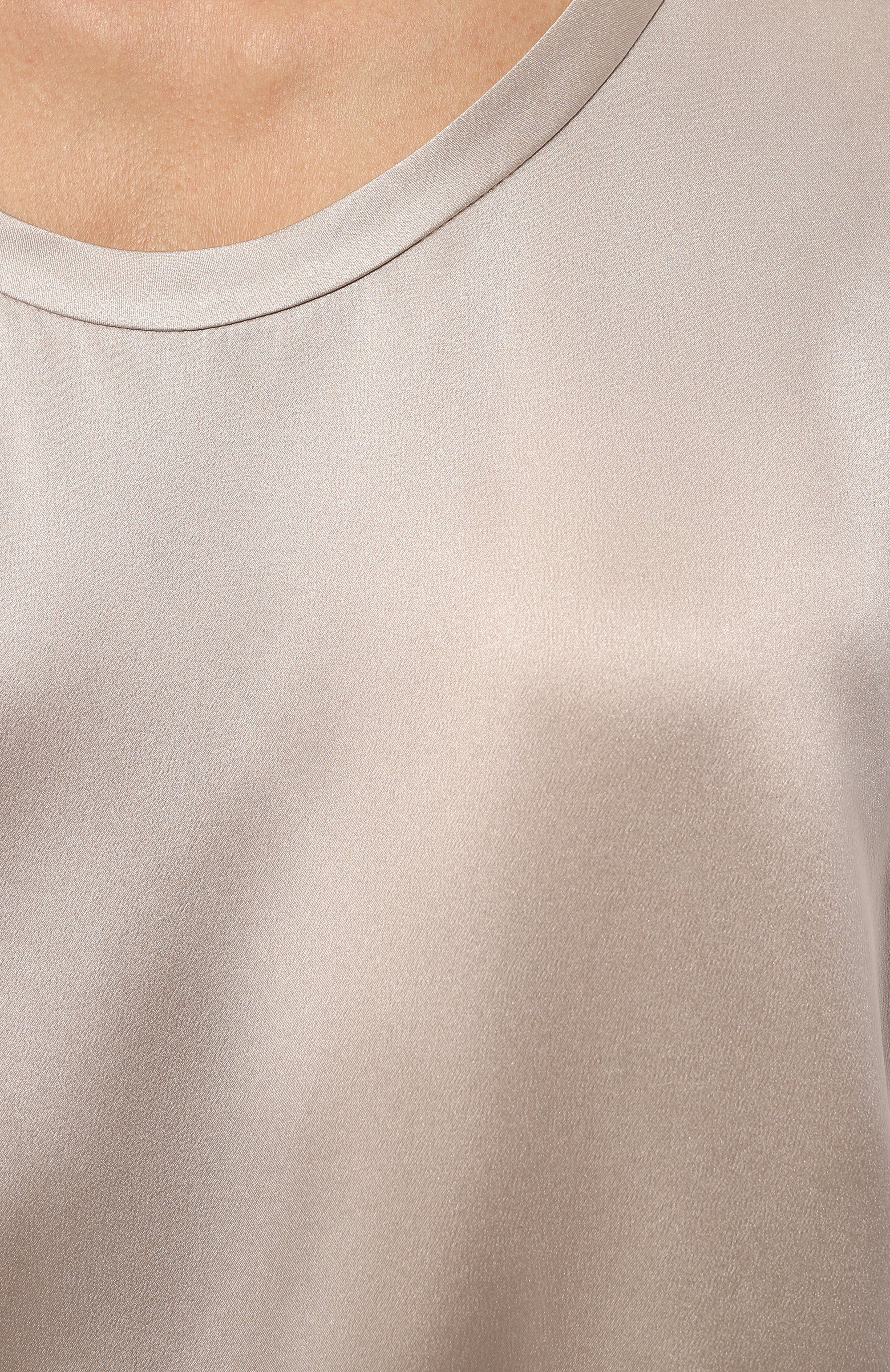 Шелковый топ BRUNELLO CUCINELLI бежевого цвета по цене 59950 руб., арт. M0C59E0600, фото 5 Шелковый топ BRUNELLO CUCINELLI, арт. M0C59E0600, фото 5