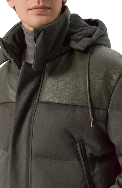 Пуховик с отделкой из норки и кожи оленя MVST, арт. M26.1MM.0M16.1/F184 CASHMERE+CERV0, фото 5