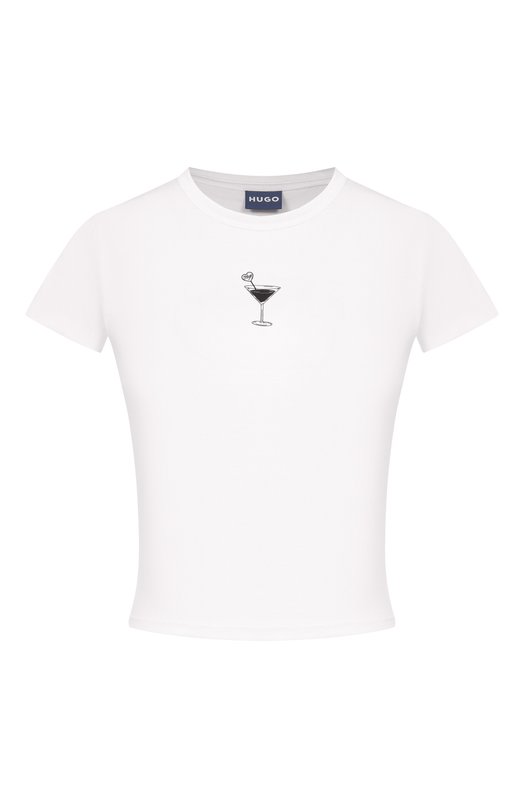 Хлопковая футболка HUGO Blue 50560769 Белый 50560769