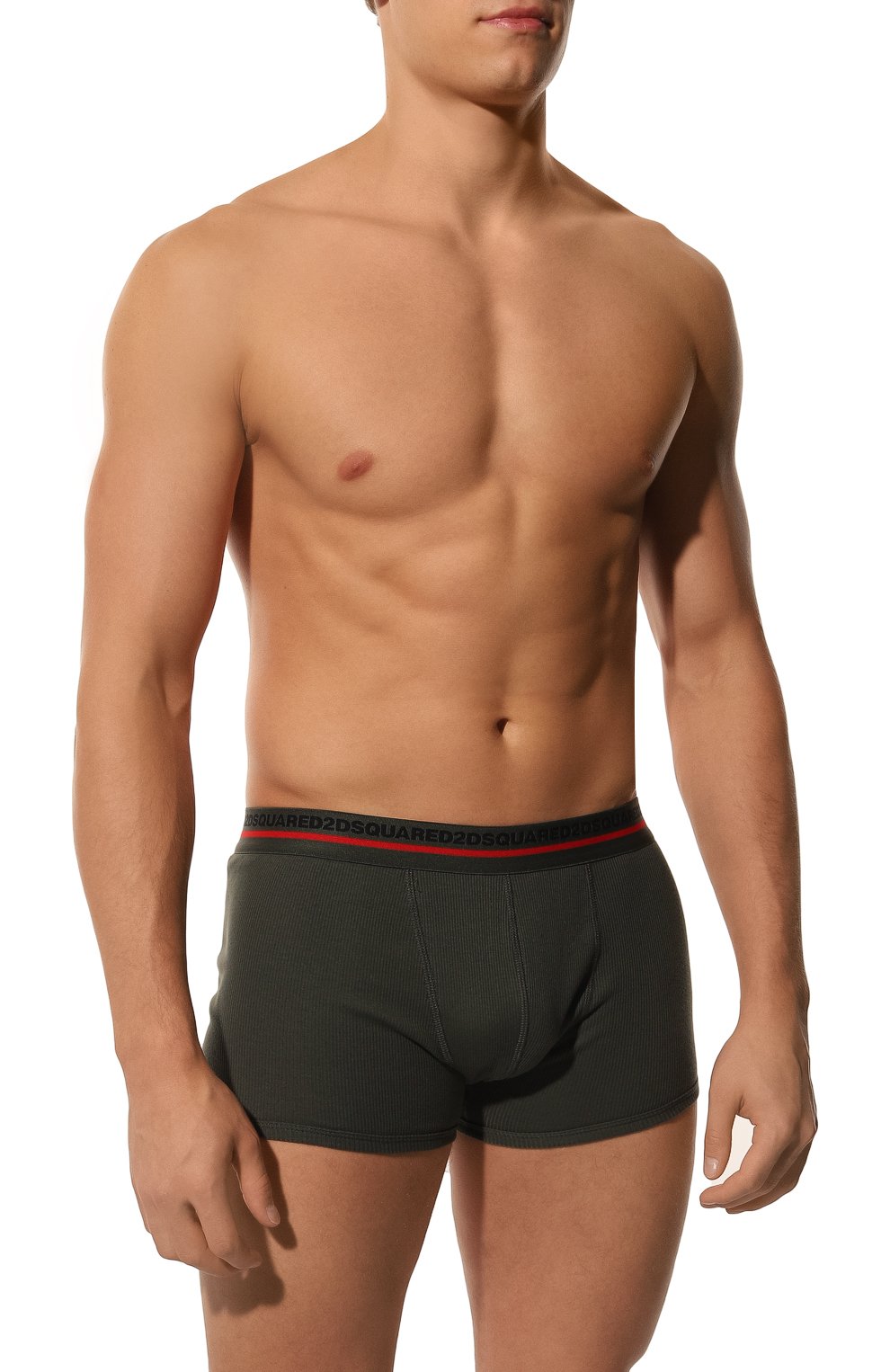 Хлопковые боксеры DSQUARED2 хаки цвета по цене 10450 руб., арт. D9LC24780, фото 2 Хлопковые боксеры DSQUARED2, арт. D9LC24780, фото 2