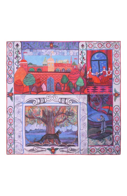 Шелковый платок Сказки Пушкина Gourji 91156137/61172 Фиолетовый  91156137/61172 Фото 4