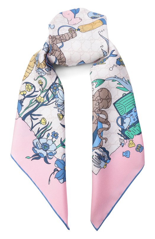 Шелковый платок Gucci 851991/3G001 Розовый 851991/3G001