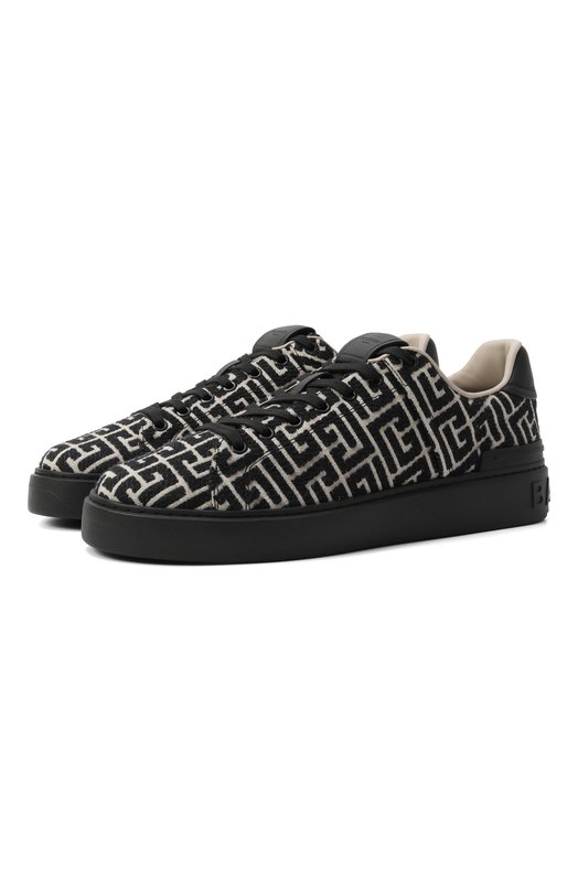 Текстильные кеды B-Court Balmain FM1VI288/TJCM Чёрно-белый FM1VI288/TJCM