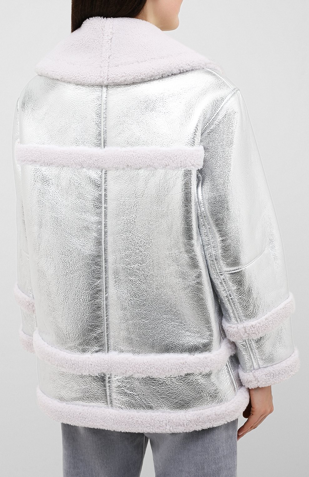 Дубленка BLANCHA серебряного цвета по цене 199500 руб., арт. 20047/300/49/BIANC0 METAL, фото 4 Дубленка BLANCHA, арт. 20047/300/49/BIANC0 METAL, фото 4