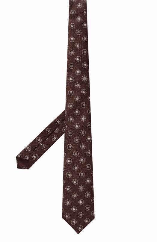 Шелковый галстук Canali 18/HJ04342 Коричневый  18/HJ04342 Фото 3