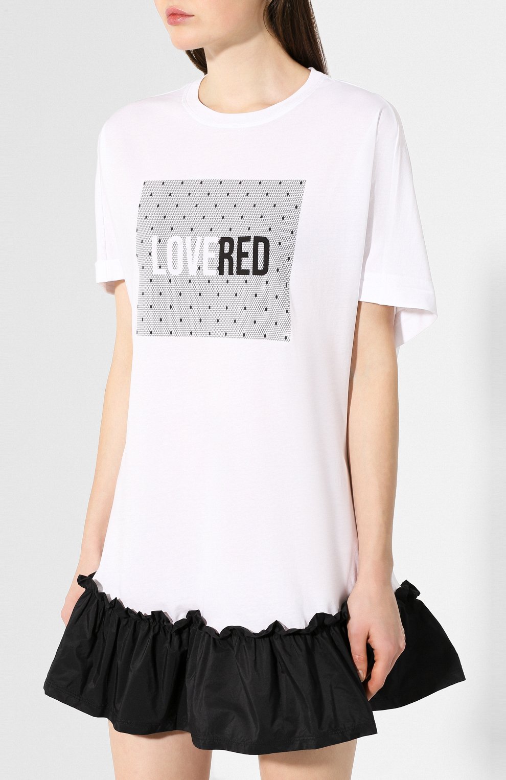 Хлопковое платье REDVALENTINO черно-белого цвета по цене 17050 руб., арт. TR3MJ04L/518, фото 3 Хлопковое платье REDVALENTINO, арт. TR3MJ04L/518, фото 3