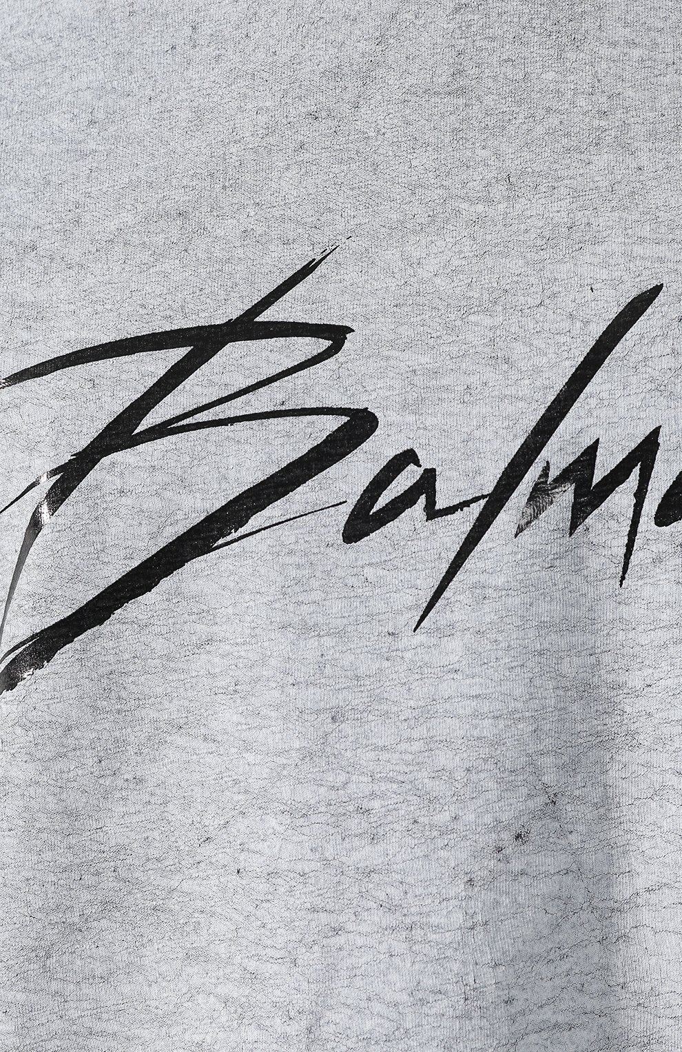 Футболка из смеси вискозы и льна BALMAIN серого цвета по цене 106500 руб., арт. RF11055/J062, фото 5 Футболка из смеси вискозы и льна BALMAIN, арт. RF11055/J062, фото 5