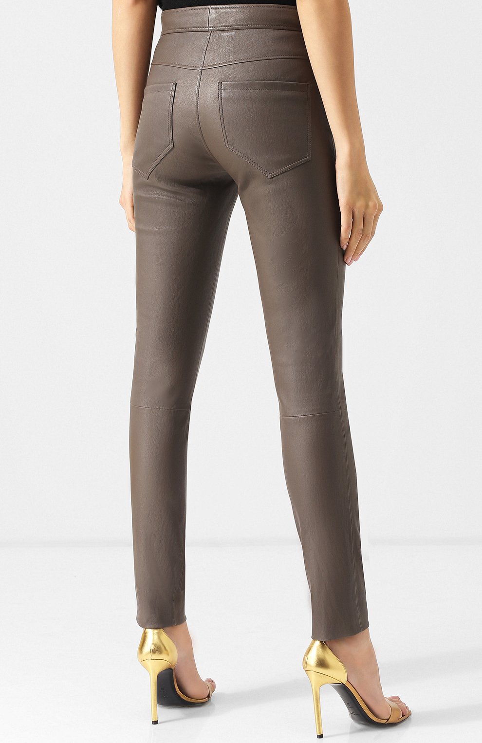 Однотонные кожаные брюки с карманами BRUNELLO CUCINELLI, арт. M0V32P6712, фото 4