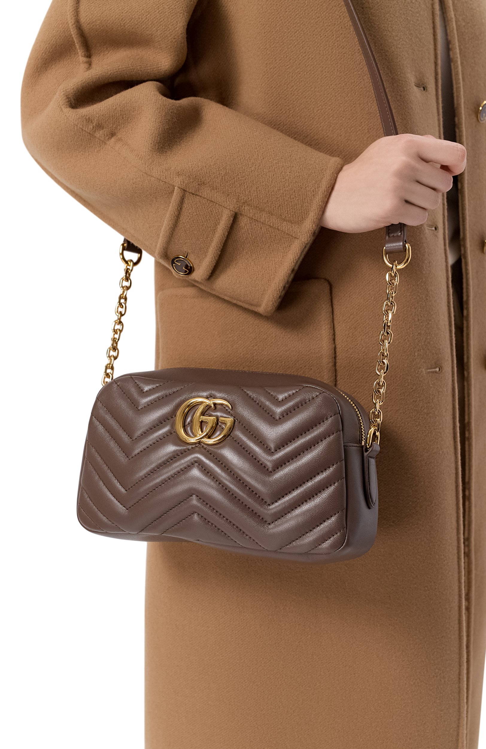 Сумка gg marmont small GUCCI коричневого цвета по цене 283500 руб., арт. 855273/AAGVX, фото 2 Сумка gg marmont small GUCCI, арт. 855273/AAGVX, фото 2