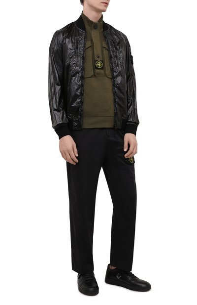 Хлопковый свитер STONE ISLAND хаки цвета по цене 97200 руб., арт. 7415542D4, фото 2 Хлопковый свитер STONE ISLAND, арт. 7415542D4, фото 2