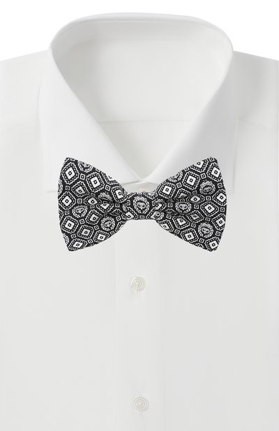Шелковый галстук-бабочка DOLCE & GABBANA черно-белого цвета по цене 21500 руб., арт. GR053E/G0XBH, фото 2 Шелковый галстук-бабочка DOLCE & GABBANA, арт. GR053E/G0XBH, фото 2