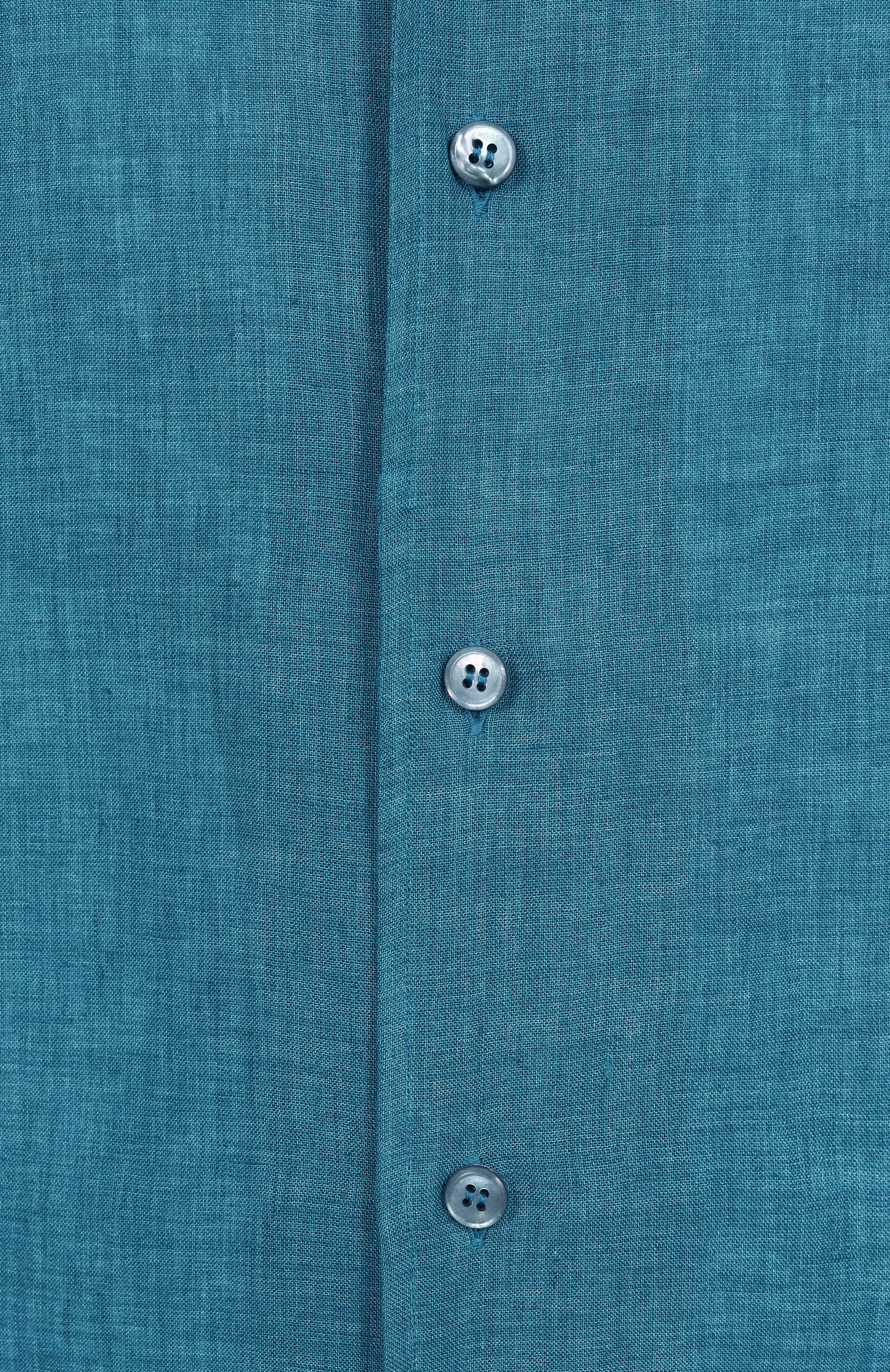 Льняная рубашка BRIONI бирюзового цвета по цене 69850 руб., арт. SCFH0L-P9111, фото 6 Льняная рубашка BRIONI, арт. SCFH0L-P9111, фото 6