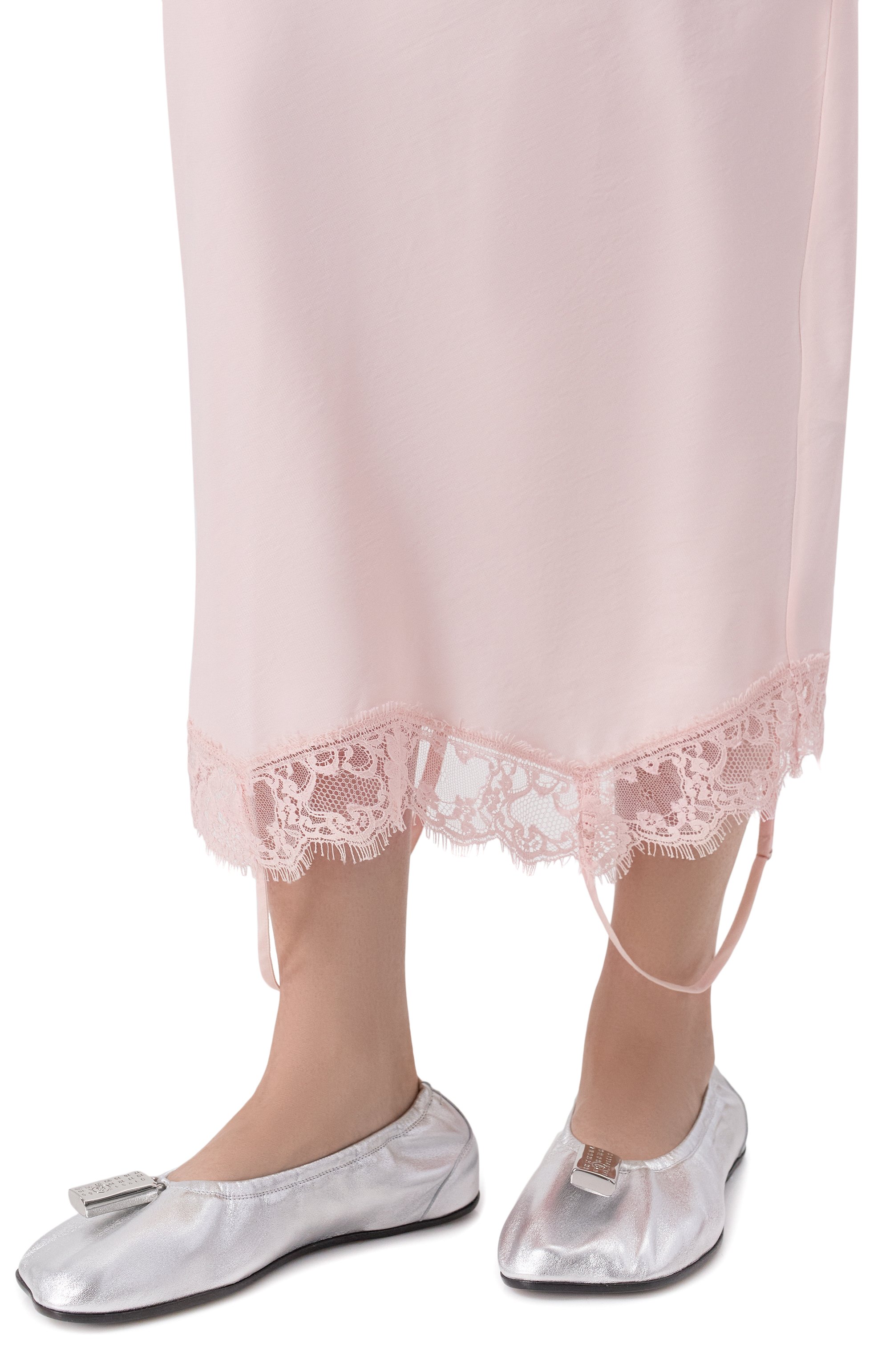 Кожаные балетки numeric MM6 серебряного цвета по цене 69950 руб., арт. S59WZ0106/P7703, фото 2 Кожаные балетки numeric MM6, арт. S59WZ0106/P7703, фото 2