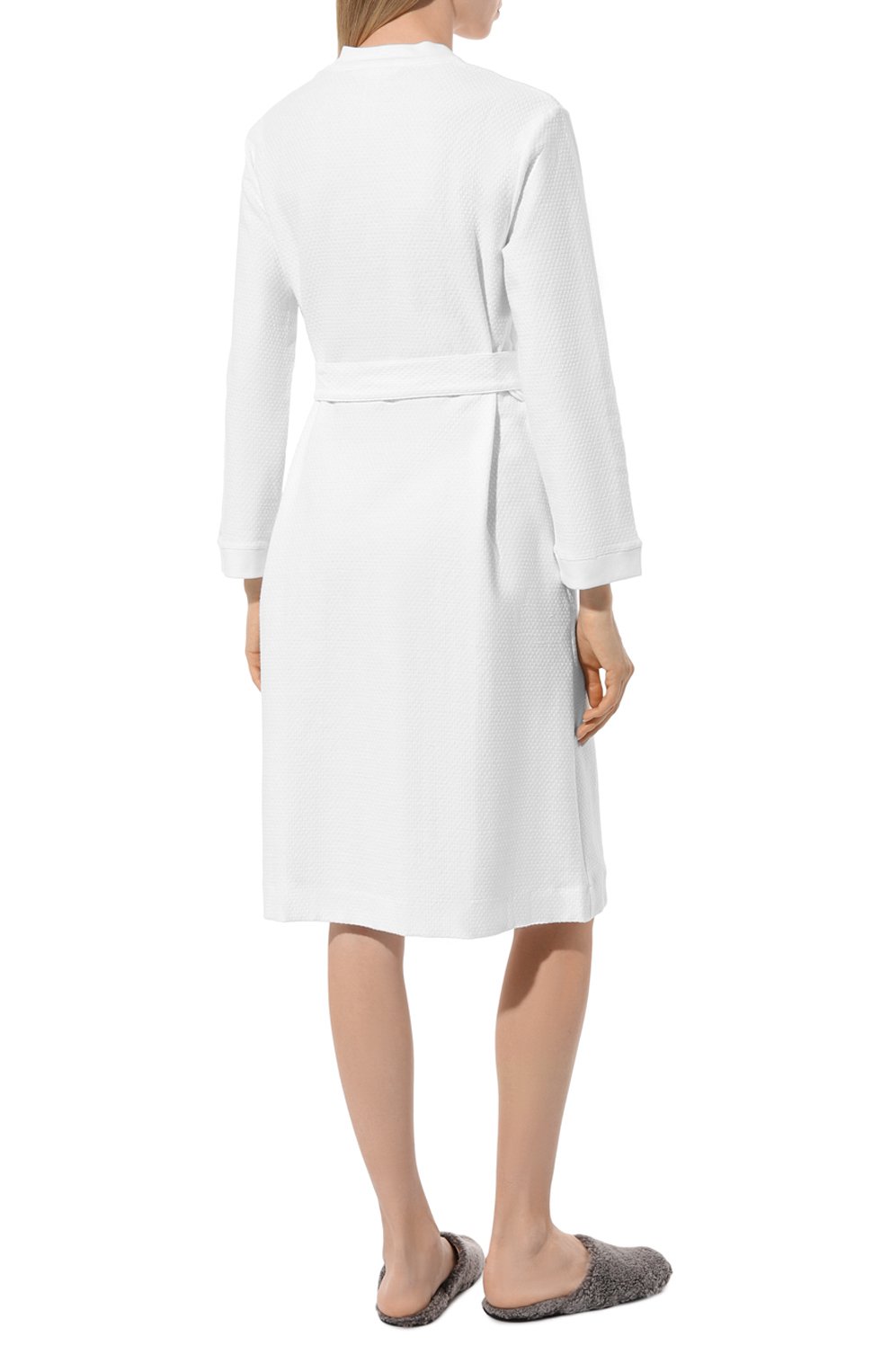 Хлопковый халат HANRO белого цвета по цене 31590 руб., арт. 077303, фото 4 Хлопковый халат HANRO, арт. 077303, фото 4