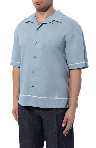 Рубашка изо льна и хлопка BRIONI, арт. SCEN0L/P1128, фото 3