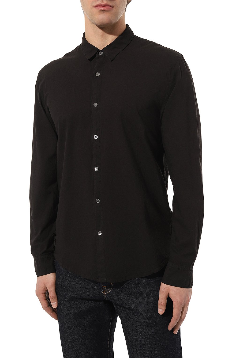 Хлопковая рубашка JAMES PERSE, арт. MLC3408/BLK, фото 3
