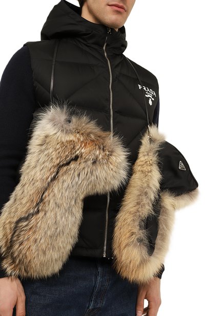 Варежки из меха койота PRADA, арт. 2GG093-2CEZ-F0889, фото 2