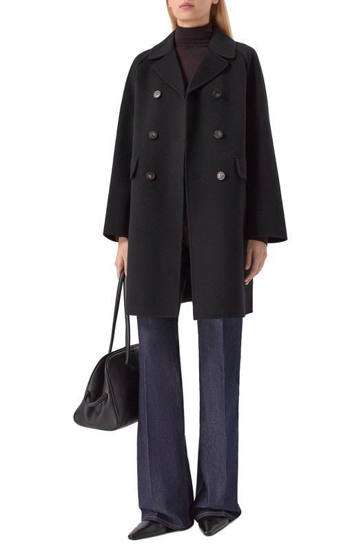 Шерстяное пальто Weekend Max Mara Z0LF0 Чёрный  Z0LF0 Фото 2