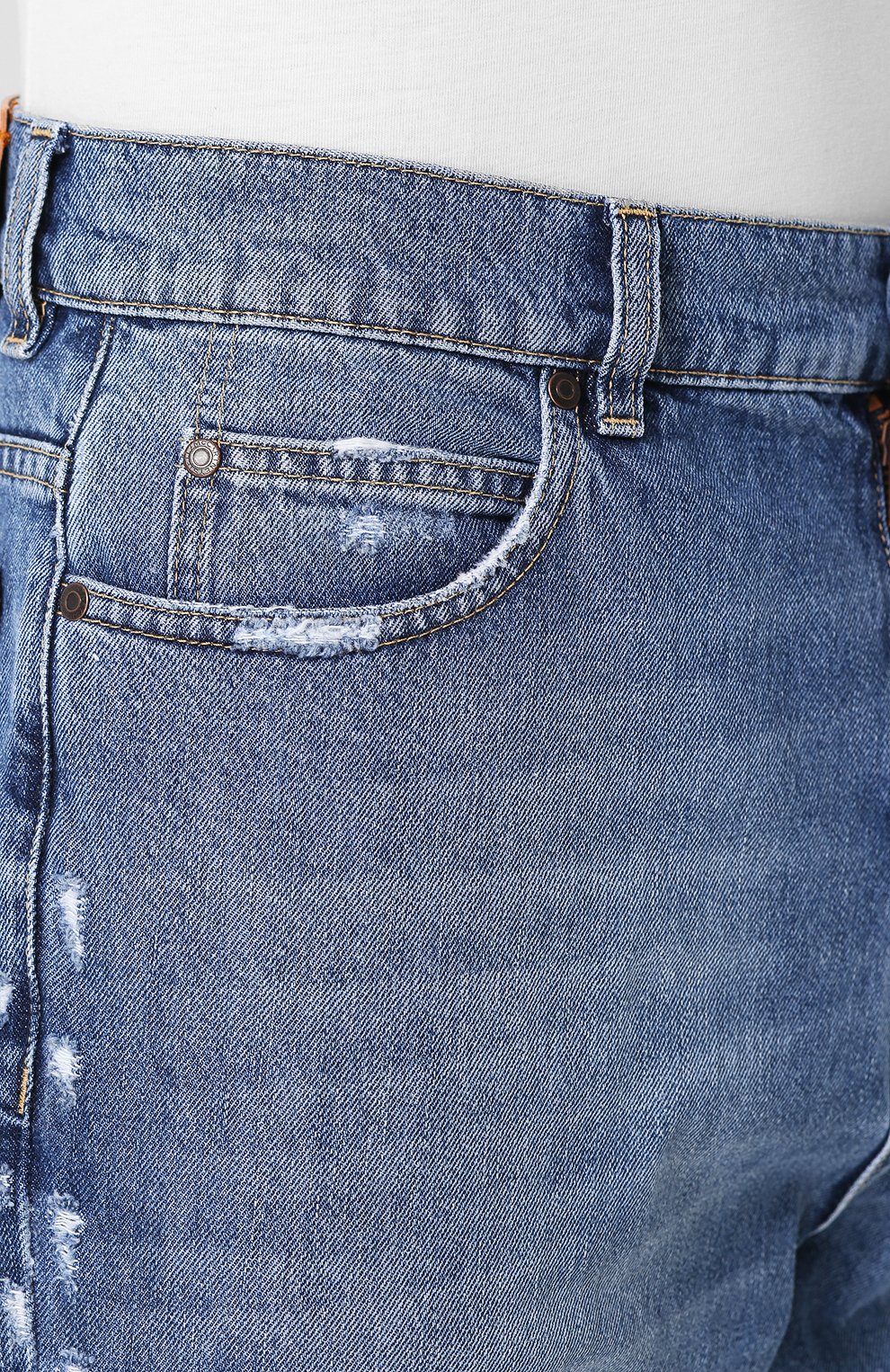 Укороченные джинсы прямого кроя с потертостями STELLA MCCARTNEY, арт. 470648/SLN39, фото 5