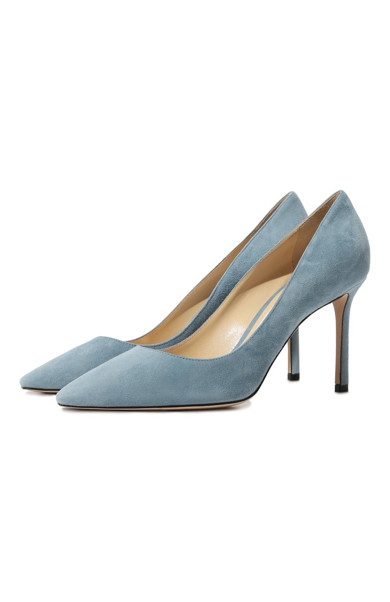 Женские голубые замшевые туфли romy 85 JIMMY CHOO купить в интернет ...