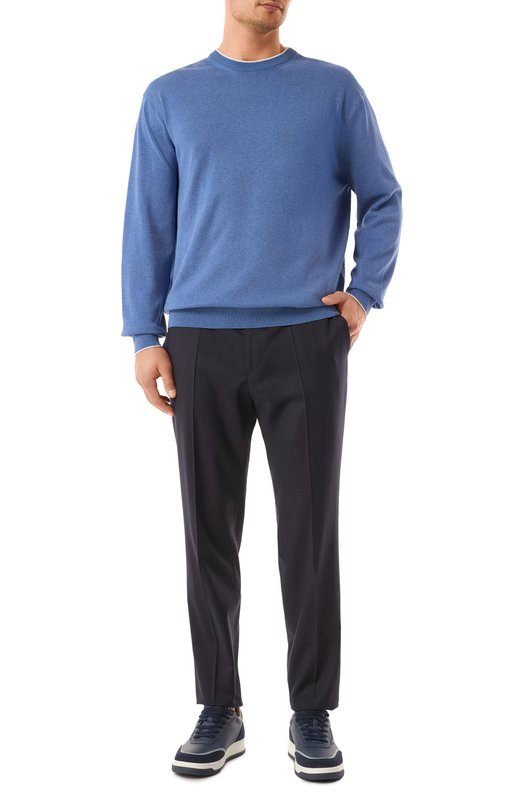 Джемпер из шелка и хлопка Paul&Shark 25411509/3XL Синий  25411509/3XL Фото 2