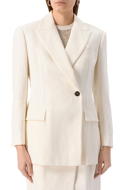 Жакет BRUNELLO CUCINELLI белого цвета по цене 527500 руб., арт. MH5407260, фото 3 Жакет BRUNELLO CUCINELLI, арт. MH5407260, фото 3