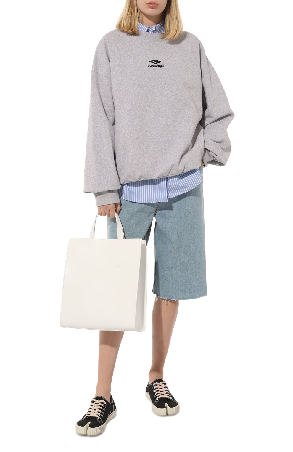 Сумка-тоут embossed MSGM белого цвета по цене 37700 руб., арт. 3441MDZ71 822, фото 7 Сумка-тоут embossed MSGM, арт. 3441MDZ71 822, фото 7